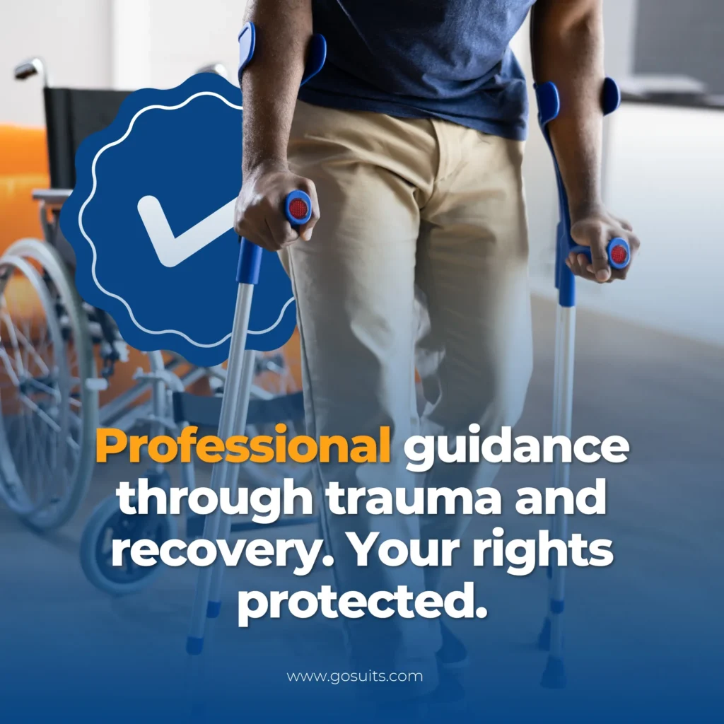 Professional guidance through trauma and recovery. Your rights protected.