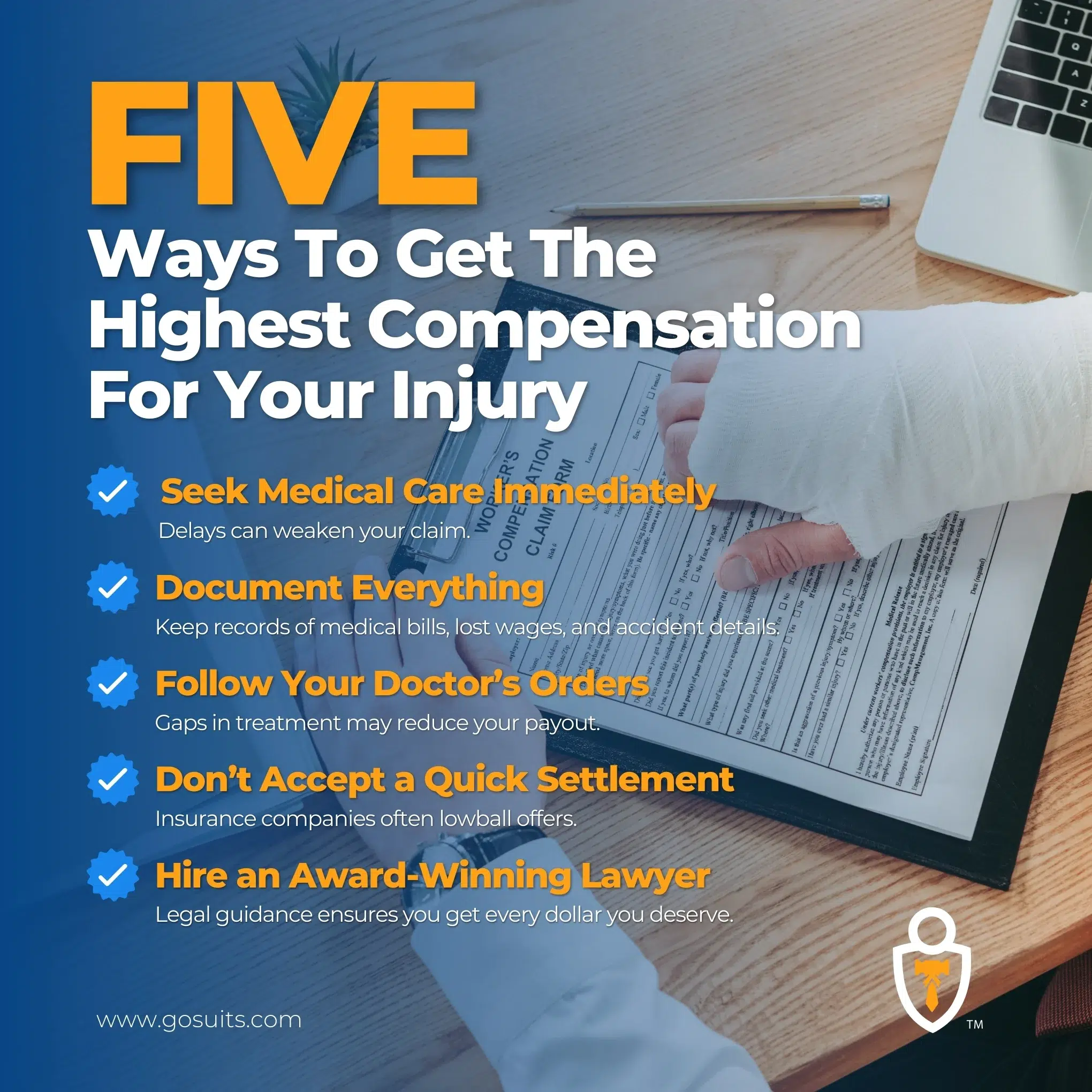 Five ways to get the highest compensation for your injury