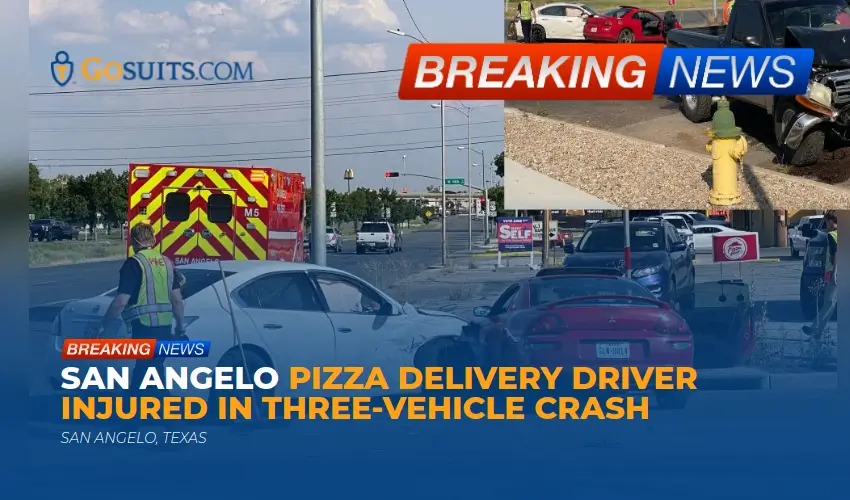 San Angelo Pizza Delivery Driver Injured in Three-Vehicle Crash