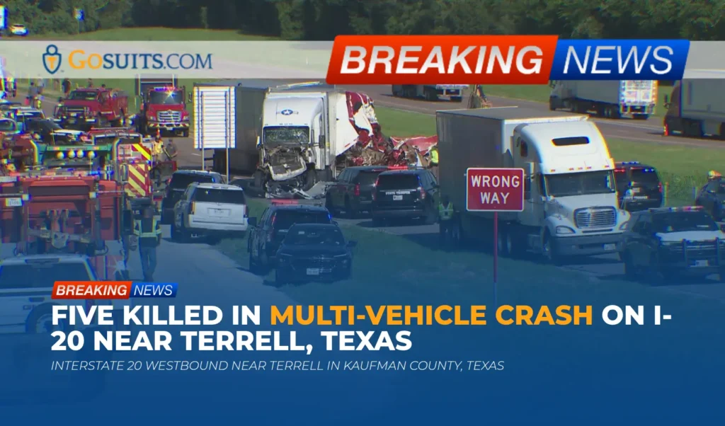 Five Killed in Multi-Vehicle Crash on I-20 Near Terrell, Texas