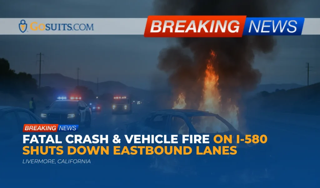 Fatal Crash & Vehicle Fire on I-580 Shuts Down Eastbound Lanes