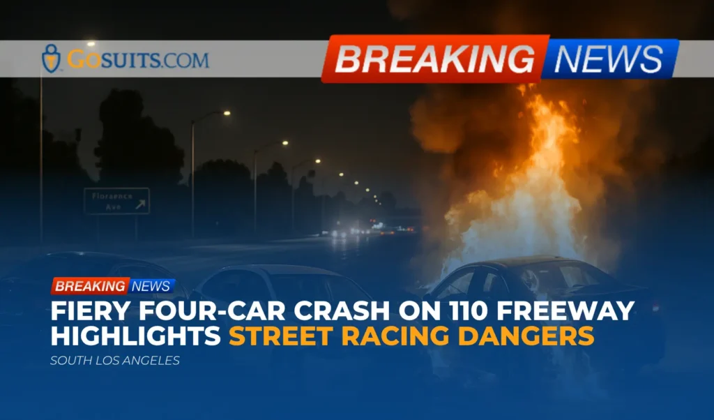 Fiery Four-Car Crash on 110 Freeway Highlights Street Racing Dangers