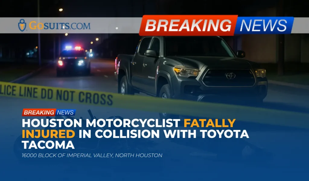 Houston Motorcyclist Fatally Injured in Collision with Toyota Tacoma