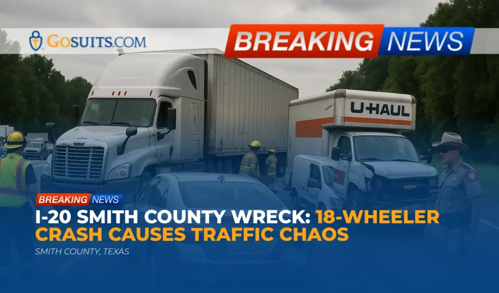 I-20 Smith County Wreck: 18-Wheeler Crash Causes Traffic Chaos