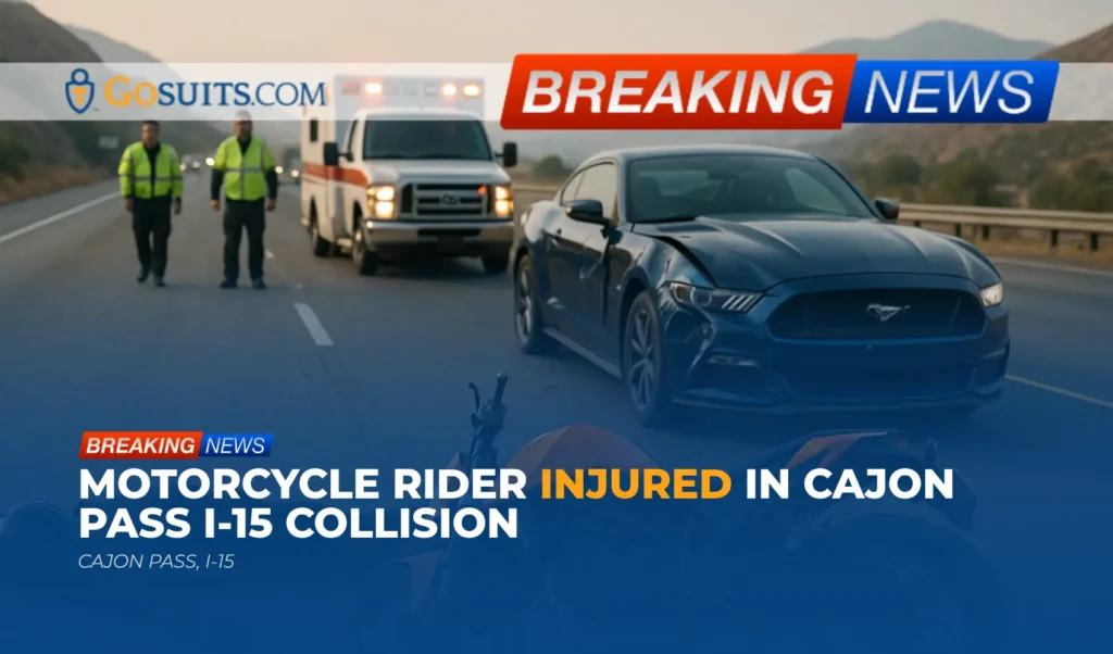Motorcycle Rider Injured in Cajon Pass I-15 Collision