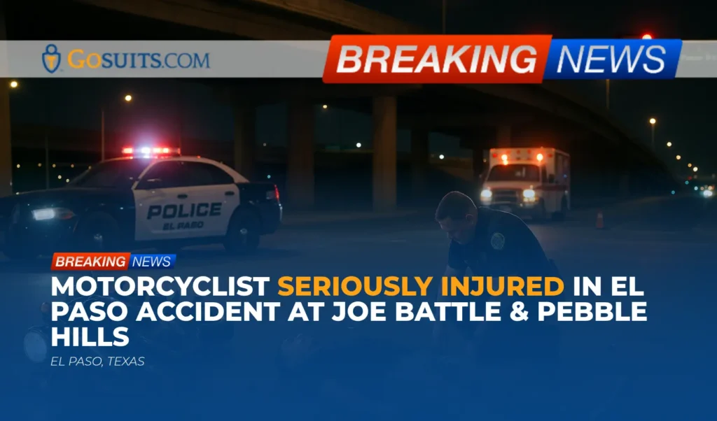 Motorcyclist Seriously Injured in El Paso Accident at Joe Battle & Pebble Hills