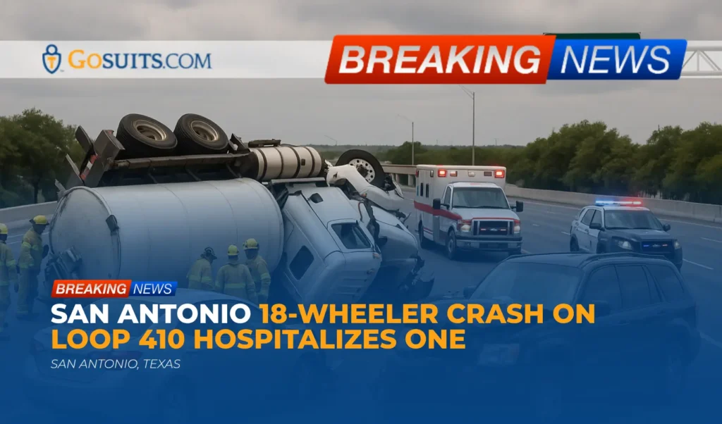 San Antonio 18-Wheeler Crash on Loop 410 Hospitalizes One