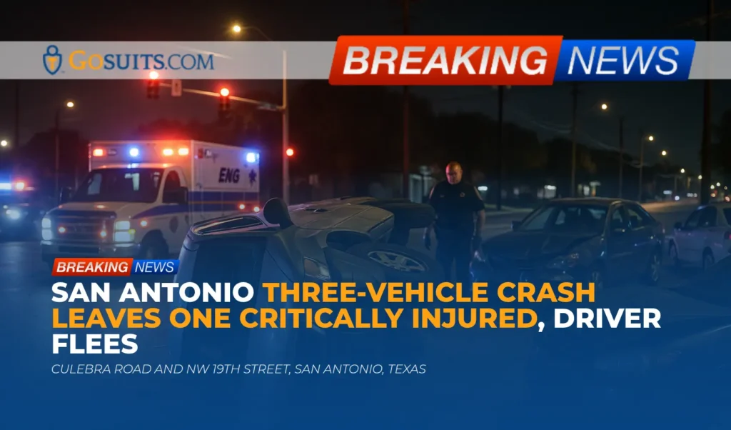 San Antonio Three-Vehicle Crash Leaves One Critically Injured, Driver Flees
