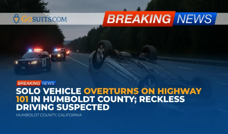 Solo Vehicle Overturns on Highway 101 in Humboldt County; Reckless Driving Suspected
