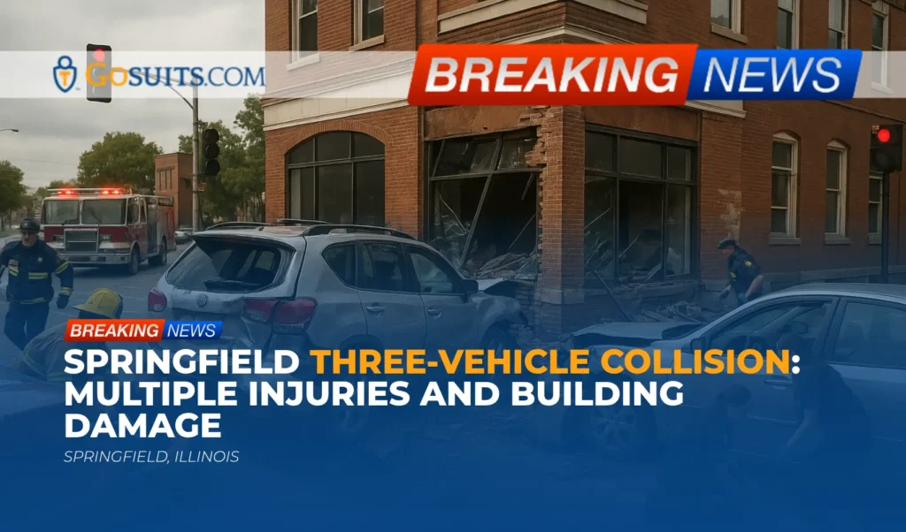 Springfield Three-Vehicle Collision: Multiple Injuries and Building Damage