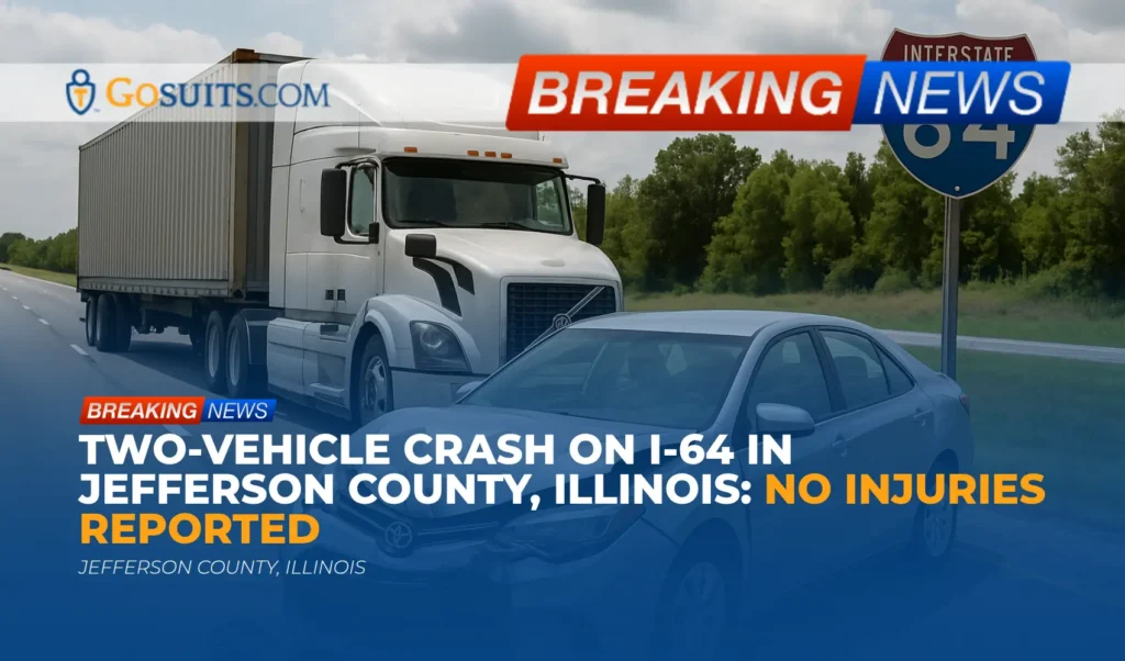 Two-Vehicle Crash on I-64 in Jefferson County, Illinois: No Injuries Reported
