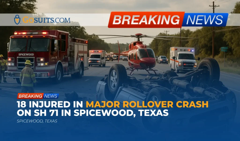 18 Injured in Major Rollover Crash on SH 71 in Spicewood, Texas