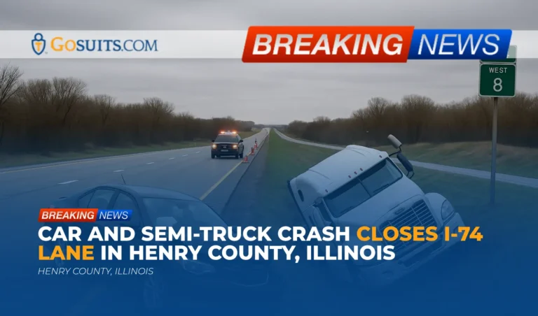 Car and Semi-Truck Crash Closes I-74 Lane in Henry County, Illinois