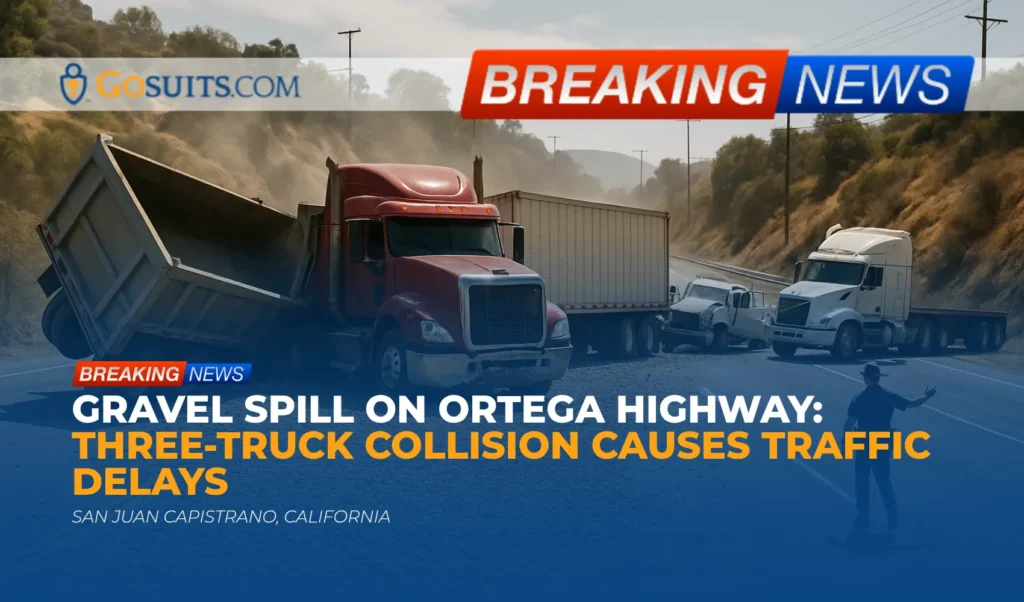 Gravel Spill on Ortega Highway: Three-Truck Collision Causes Traffic Delays