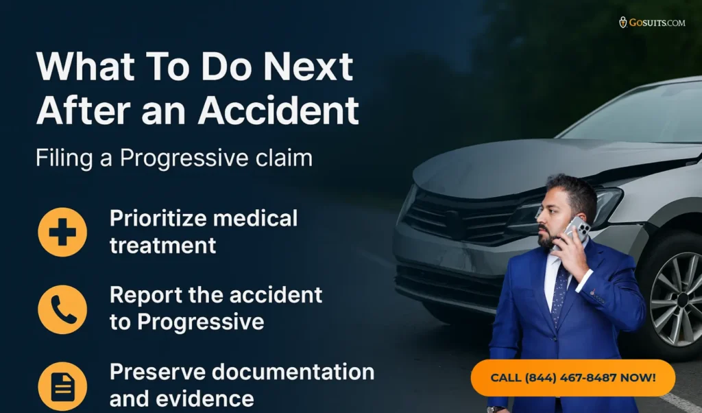 How to File a Progressive Insurance Claim | GoSuits Infographic