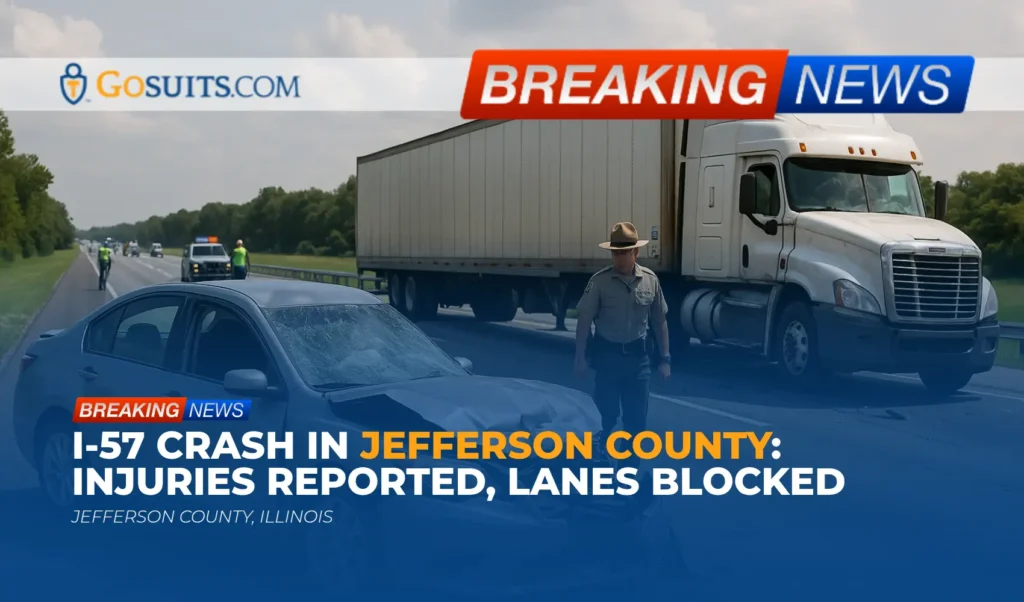 I-57 Crash in Jefferson County: Injuries Reported, Lanes Blocked