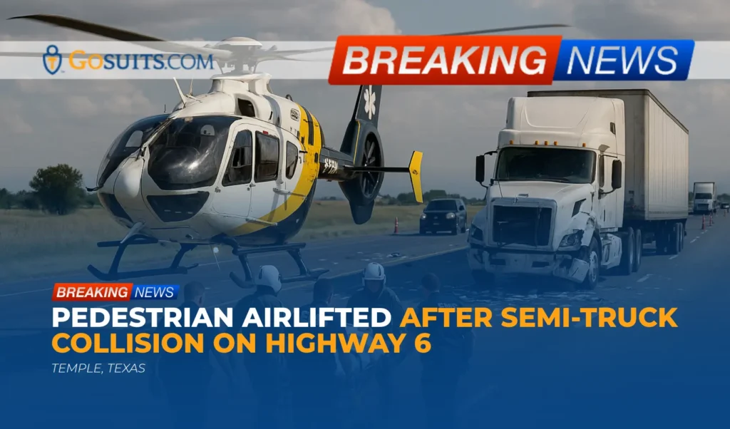 Pedestrian Airlifted After Semi-Truck Collision on Highway 6