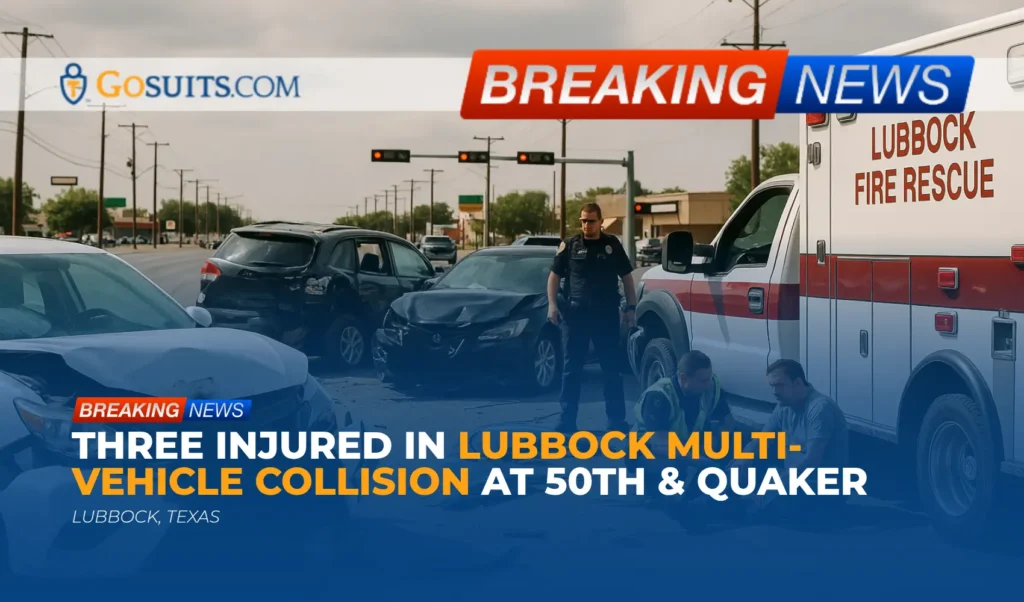Three Injured in Lubbock Multi-Vehicle Collision at 50th & Quaker