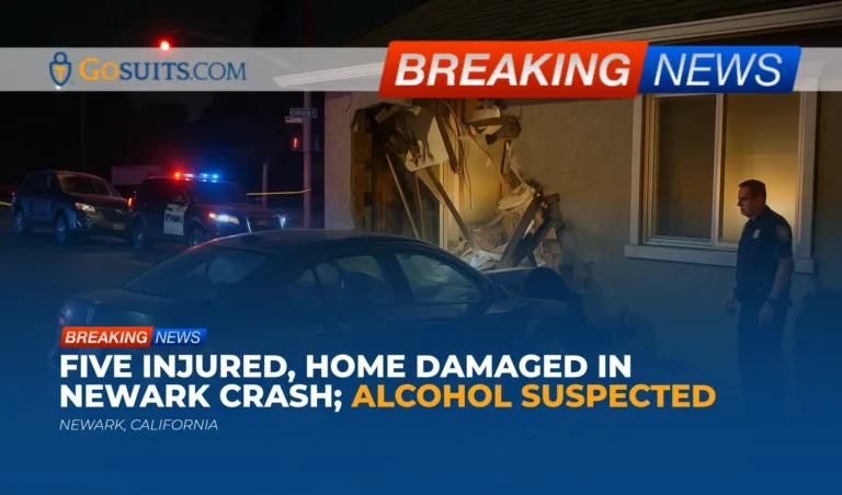 Five Injured, Home Damaged in Newark Crash; Alcohol Suspected