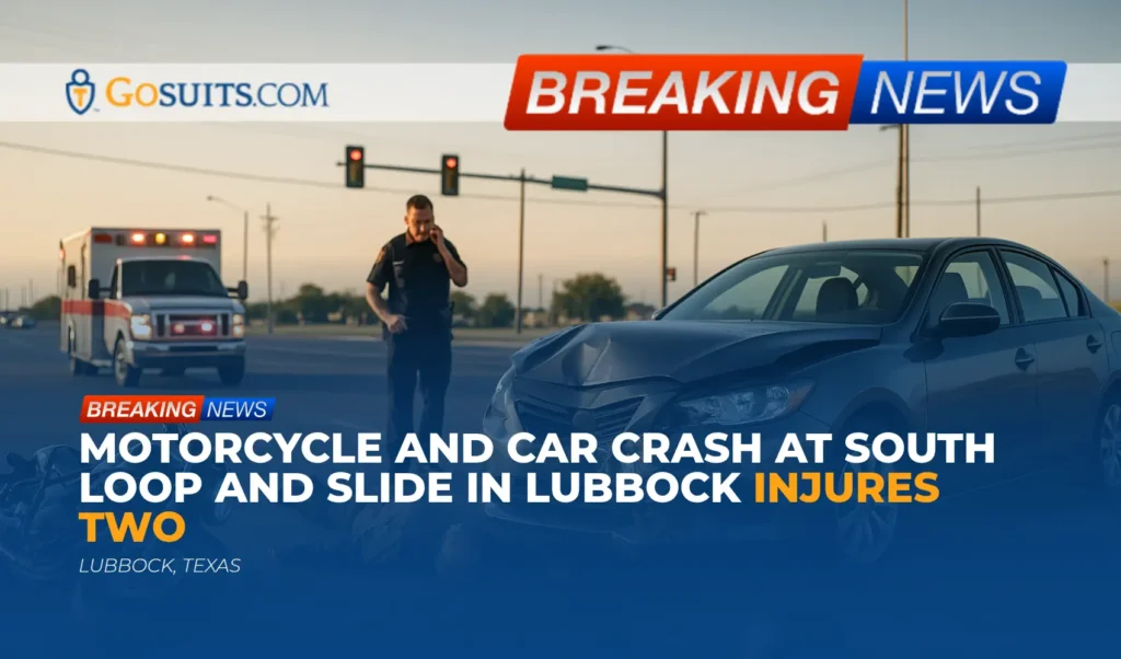 Motorcycle and Car Crash at South Loop and Slide in Lubbock Injures Two