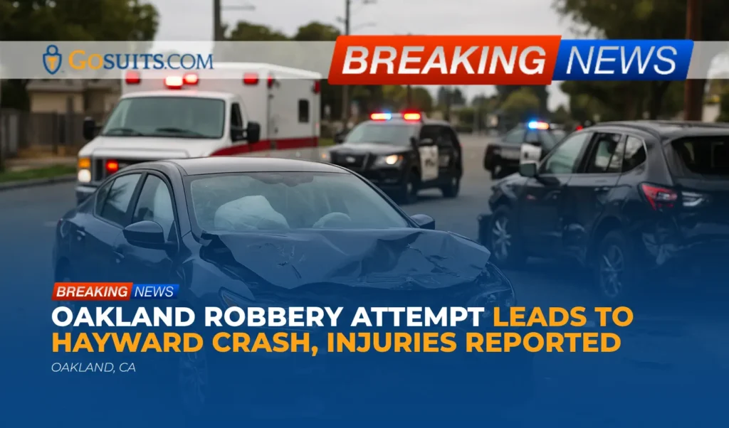 Oakland Robbery Attempt Leads to Hayward Crash, Injuries Reported