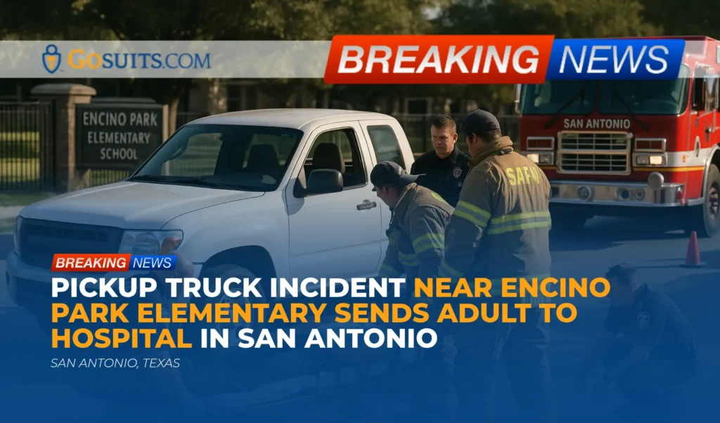 Pickup Truck Incident Near Encino Park Elementary Sends Adult to Hospital in San Antonio