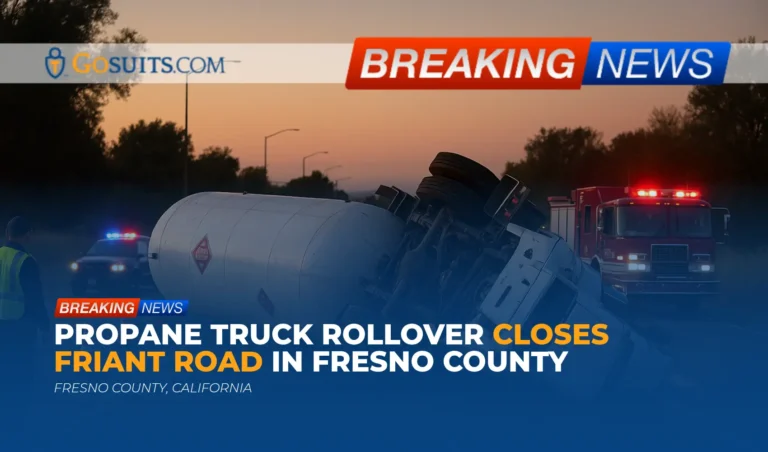 Propane Truck Rollover Closes Friant Road in Fresno County