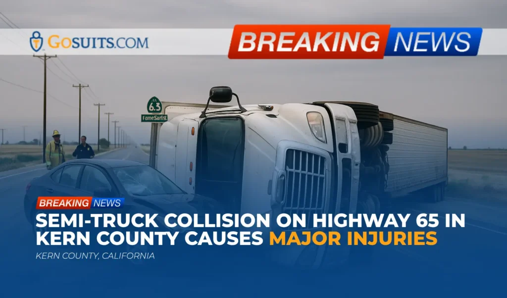 Semi-Truck Collision on Highway 65 in Kern County Causes Major Injuries