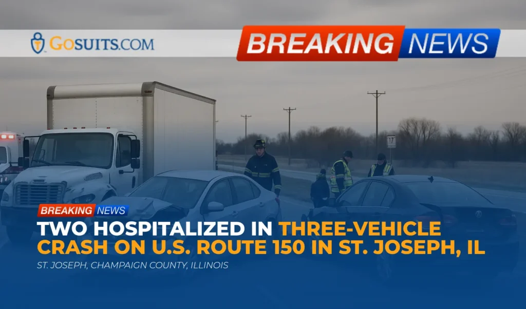 Two Hospitalized in Three-Vehicle Crash on U.S. Route 150 in St. Joseph, IL