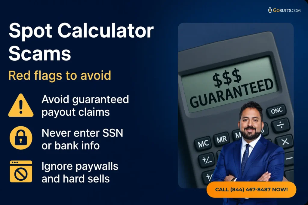 Are Online Personal Injury Case Estimate Calculators Fake or Fraud? | GoSuits Infographic