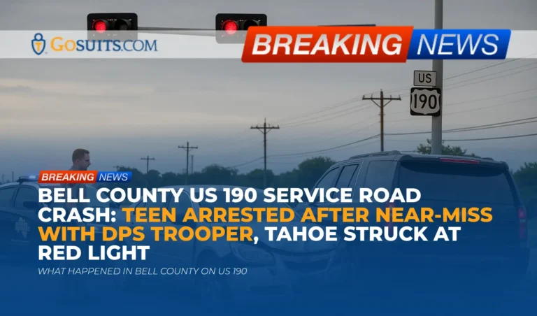 Bell County US 190 Service Road Crash: Teen Arrested After Near-Miss With DPS Trooper, Tahoe Struck at Red Light