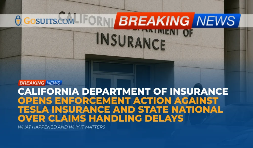 California Department of Insurance Opens Enforcement Action Against Tesla Insurance and State National Over Claims Handling Delays