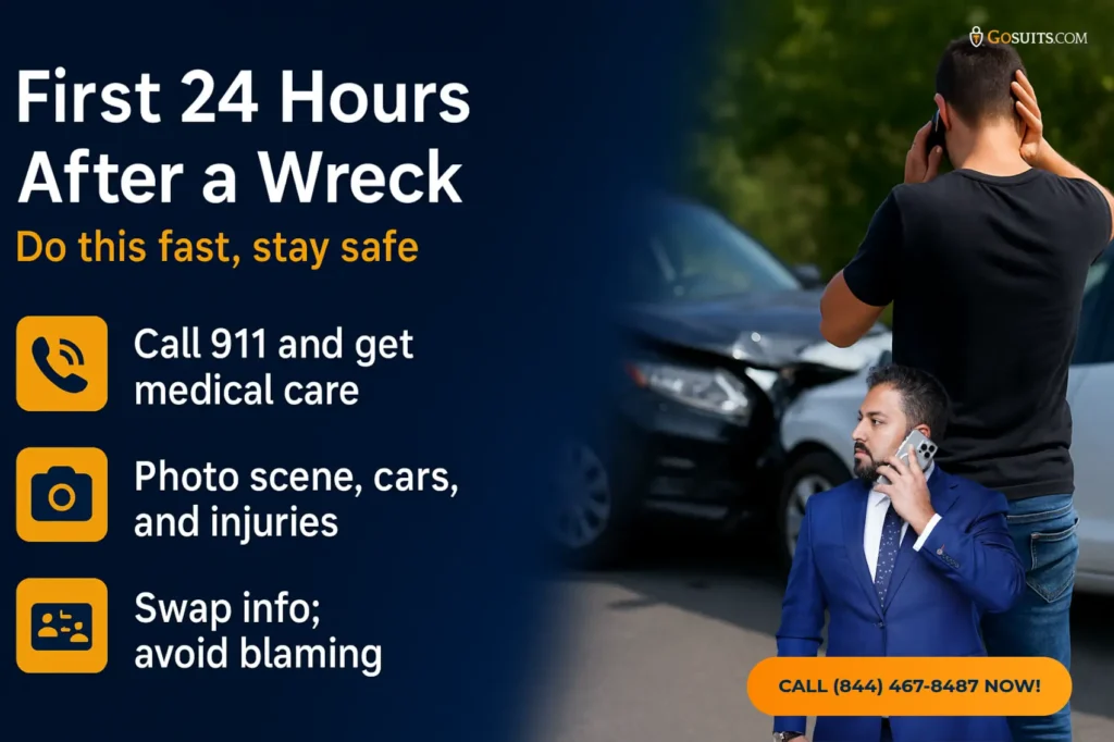Car Accident Lawyer in Carrollton, TX | GoSuits Injury Law Infographic