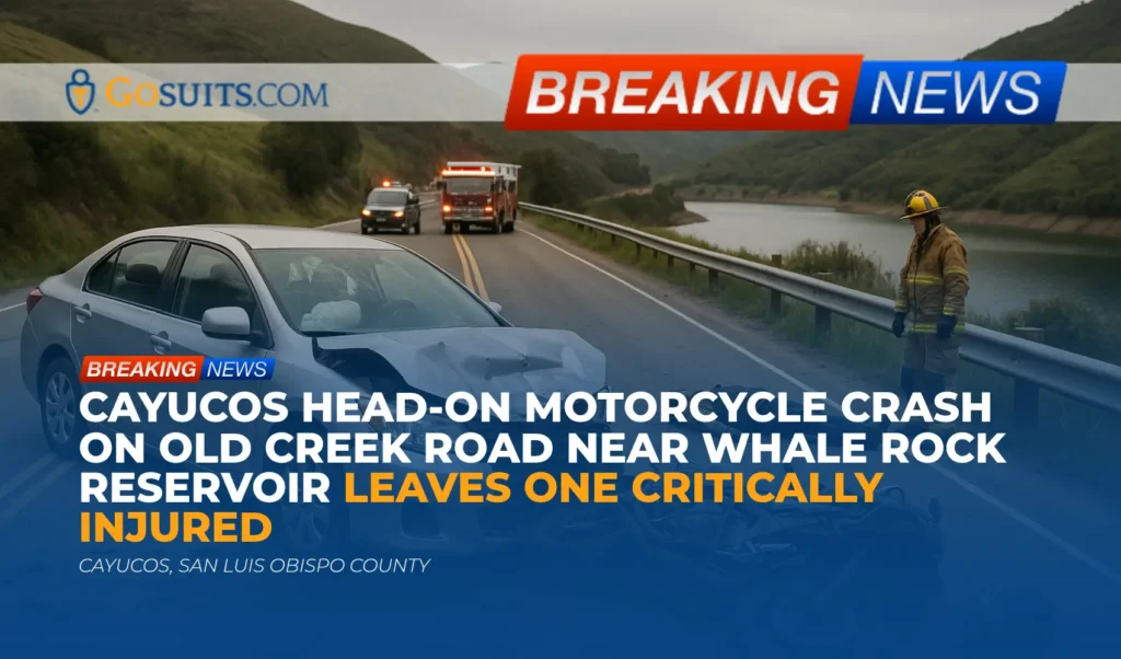 Cayucos head-on motorcycle crash on Old Creek Road near Whale Rock Reservoir leaves one critically injured