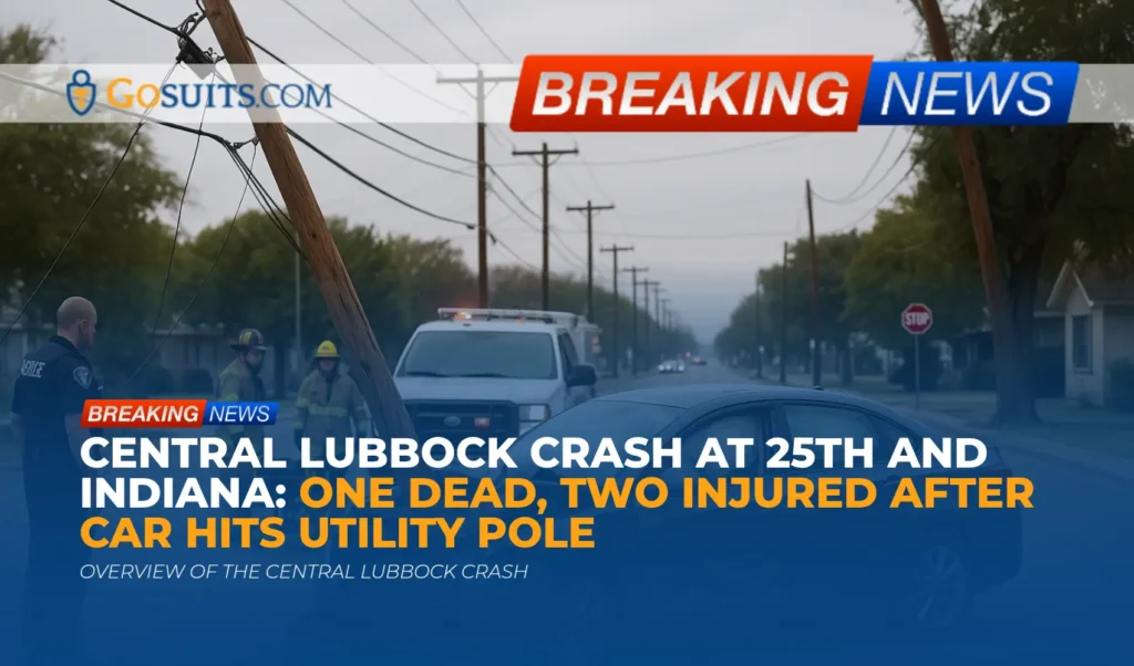 Central Lubbock crash at 25th and Indiana: One dead, two injured after car hits utility pole