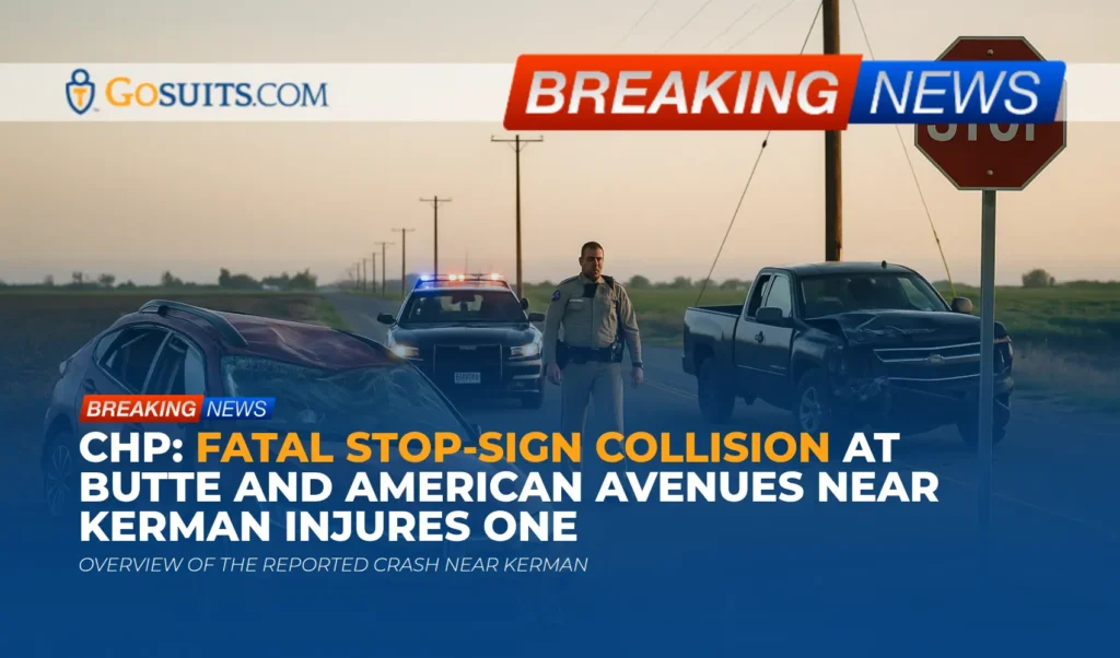 CHP: Fatal Stop-Sign Collision at Butte and American Avenues Near Kerman Injures One