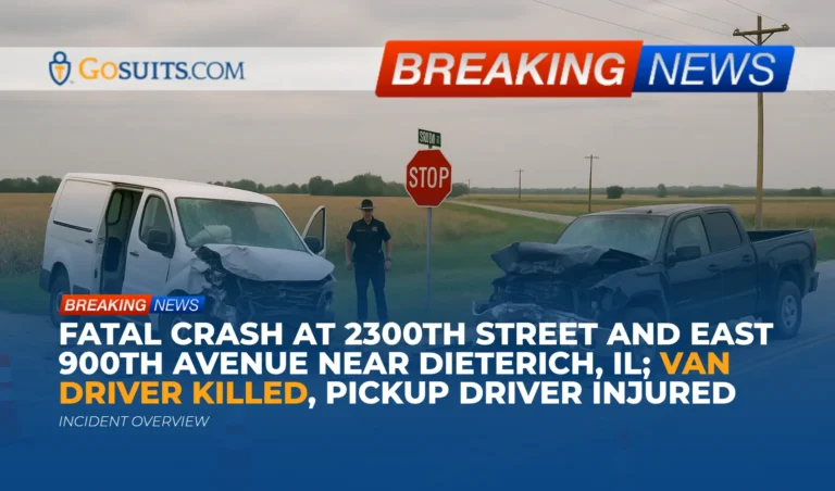 Fatal Crash at 2300th Street and East 900th Avenue Near Dieterich, IL; Van Driver Killed, Pickup Driver Injured