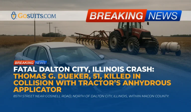 Fatal Dalton City, Illinois Crash: Thomas G. Dueker, 51, Killed in Collision with Tractor’s Anhydrous Applicator