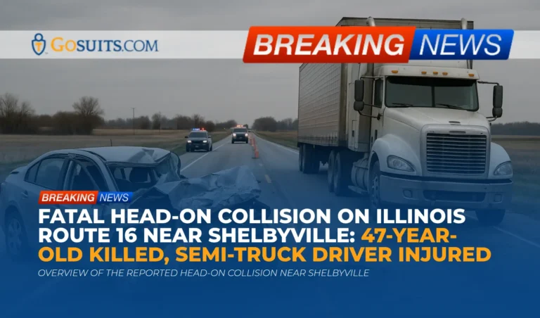 Fatal head-on collision on Illinois Route 16 near Shelbyville: 47-year-old killed, semi-truck driver injured