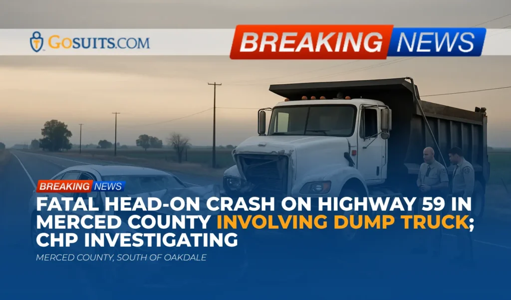 Fatal Head-On Crash on Highway 59 in Merced County Involving Dump Truck; CHP Investigating