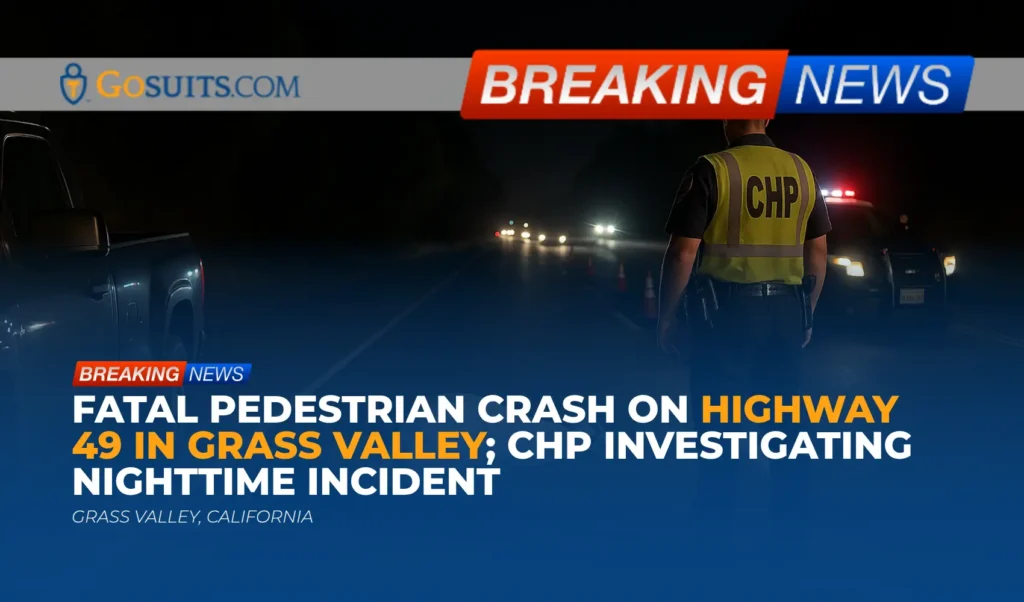 Fatal Pedestrian Crash on Highway 49 in Grass Valley; CHP Investigating Nighttime Incident