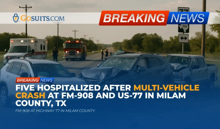 Five Hospitalized After Multi-Vehicle Crash at FM-908 and US-77 in Milam County, TX