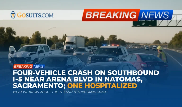 Four-Vehicle Crash on Southbound I‑5 Near Arena Blvd in Natomas, Sacramento; One Hospitalized