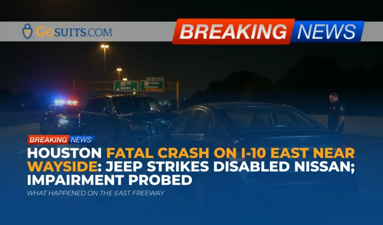 Houston Fatal Crash on I-10 East Near Wayside: Jeep Strikes Disabled Nissan; Impairment Probed