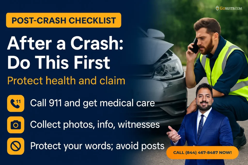 How to File a GEICO Accident Claim | GoSuits Law Firm Infographic