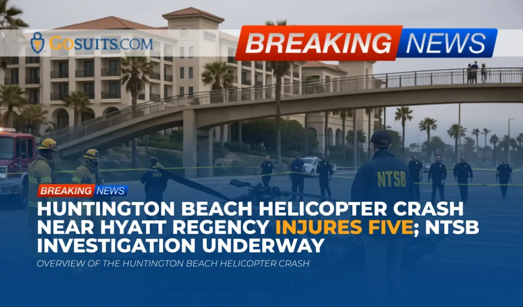 Huntington Beach Helicopter Crash Near Hyatt Regency Injures Five; NTSB Investigation Underway