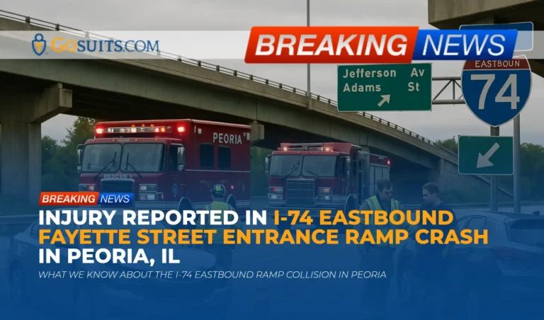 Injury Reported in I-74 Eastbound Fayette Street Entrance Ramp Crash in Peoria, IL
