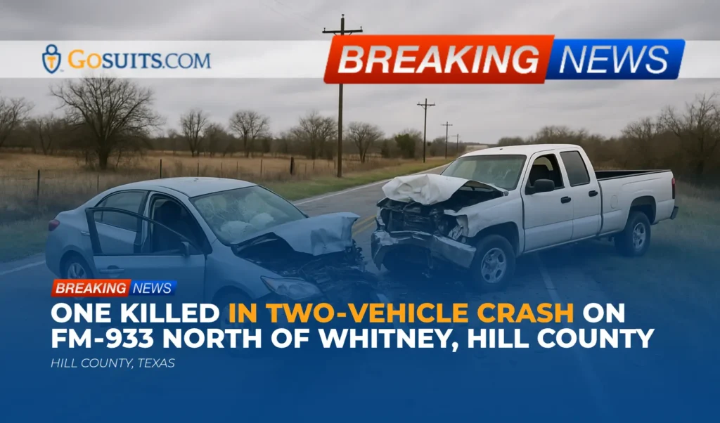 One Killed in Two‑Vehicle Crash on FM‑933 North of Whitney, Hill County