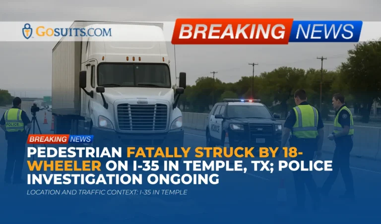 Pedestrian Fatally Struck by 18-Wheeler on I-35 in Temple, TX; Police Investigation Ongoing