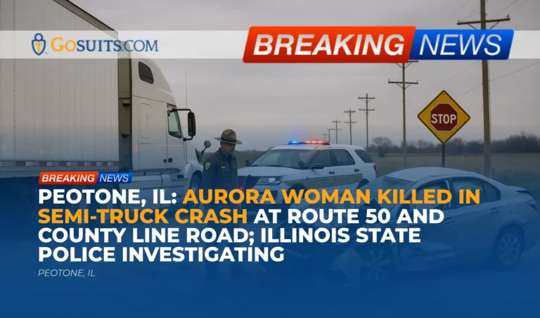 Peotone, IL: Aurora Woman Killed in Semi-Truck Crash at Route 50 and County Line Road; Illinois State Police Investigating